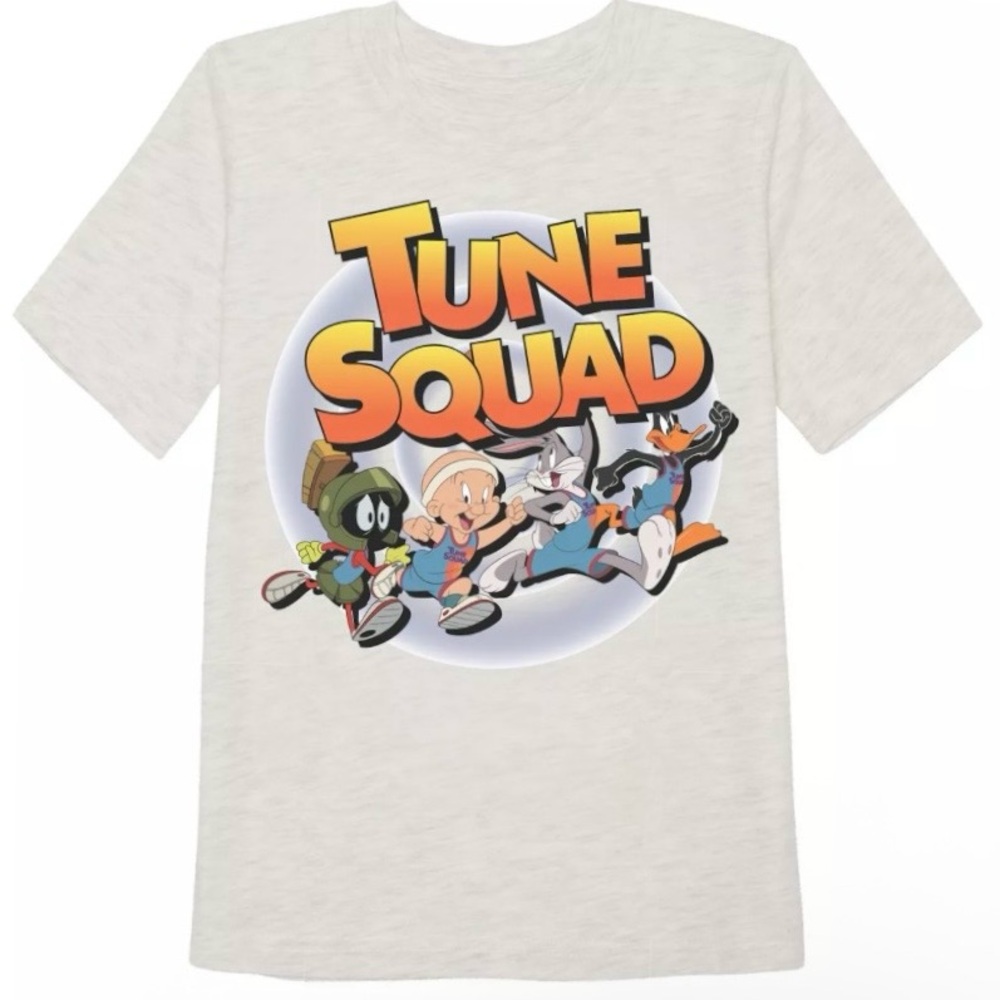 Light Gray Tune Squad Space Jam Basketball Short Sleeve Tee T-Shirt Size 7